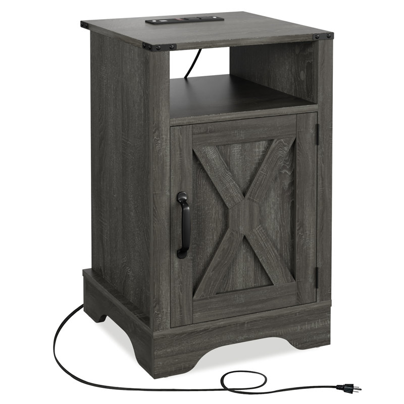 15.75cm W Bedside Table, Grey