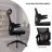 High Back Ergonomic Office Chair, Big And Tall Mesh Desk Chair With Wheels, Tilt Function, 3d Headrest, Lumbar Support, Swivel Rolling Computer Chair For Task, Home Office, Black