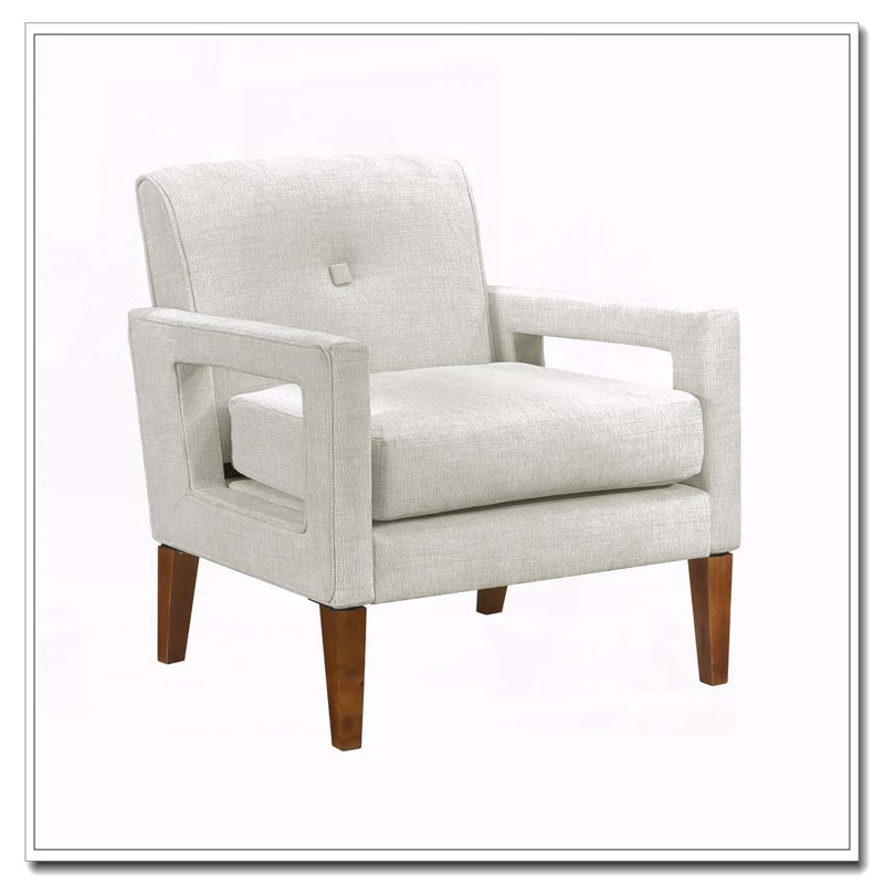 Fauteuil d'appoint, fauteuil club Chenille, Beige