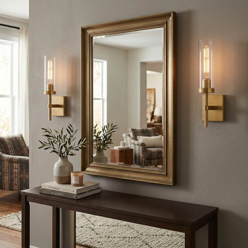 Lot de 2 appliques murales dorées à piles, sans fil et avec télécommande, DEL rechargeables et à intensité variable, idéales pour chambre, salle de bain, couloir, salon, entrée ou cage d'escalier, 2700 K.