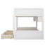 Lit double superposé au dessus d'un lit double avec 2 tiroirs, lit superposé en bois avec armoires de rangement et lumières DEL, aucun sommier nécessaire-500909285