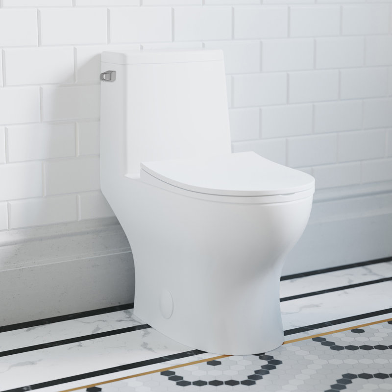 Ivy One-Piece Elongated Toilet Vortex Dual-Flush 1.1/1.6 gpf, 10, White, Left