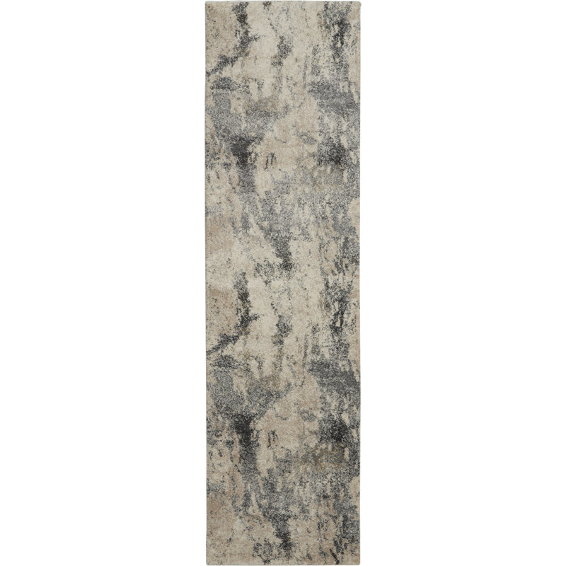 Tapis crème moderne, Tapis de couloir 2 pi 2 po x 7 pi 6 po