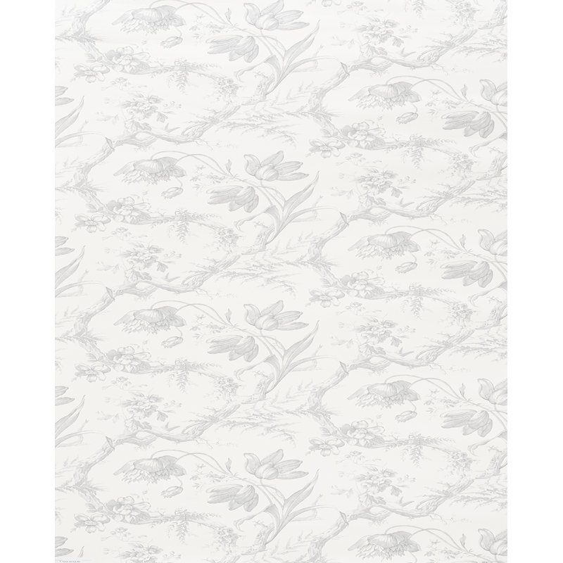Toile De Fleurs Wallpaper, Grisaille