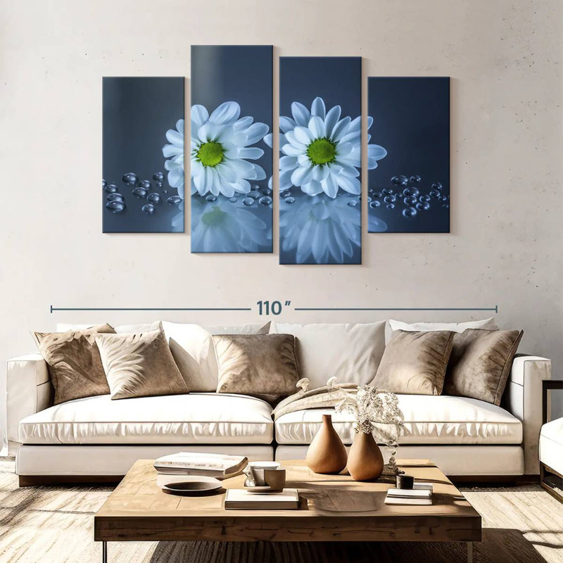 Harnek White Daisies, 54" H x 84" W