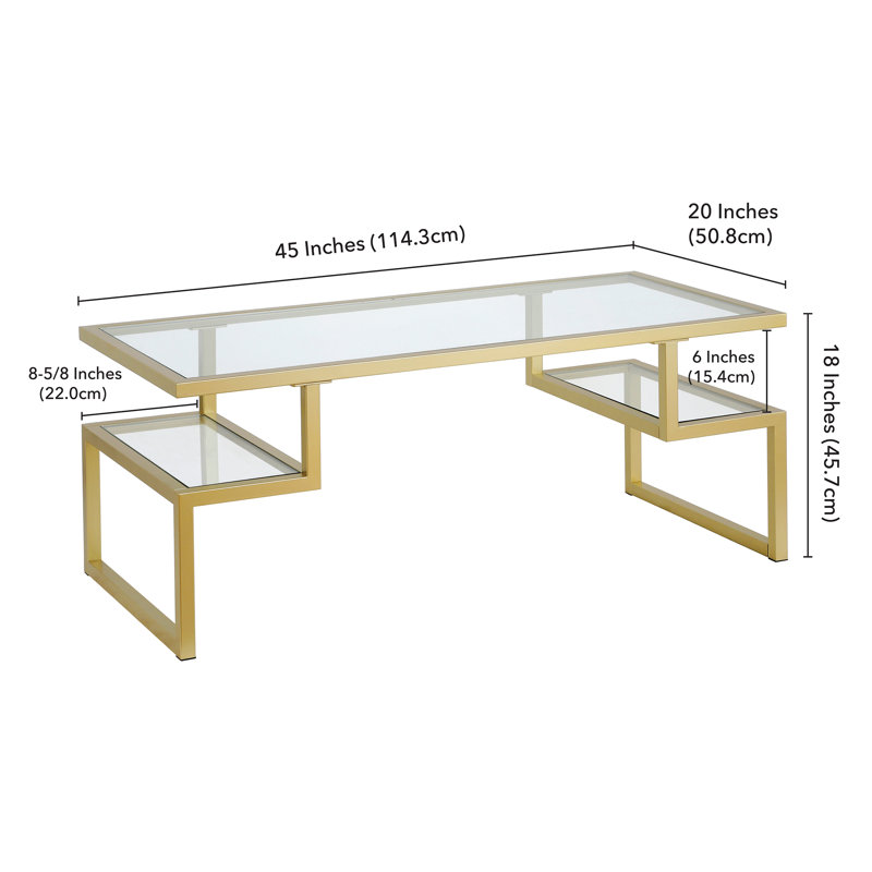 Table basse avec rangement Zander, Laiton