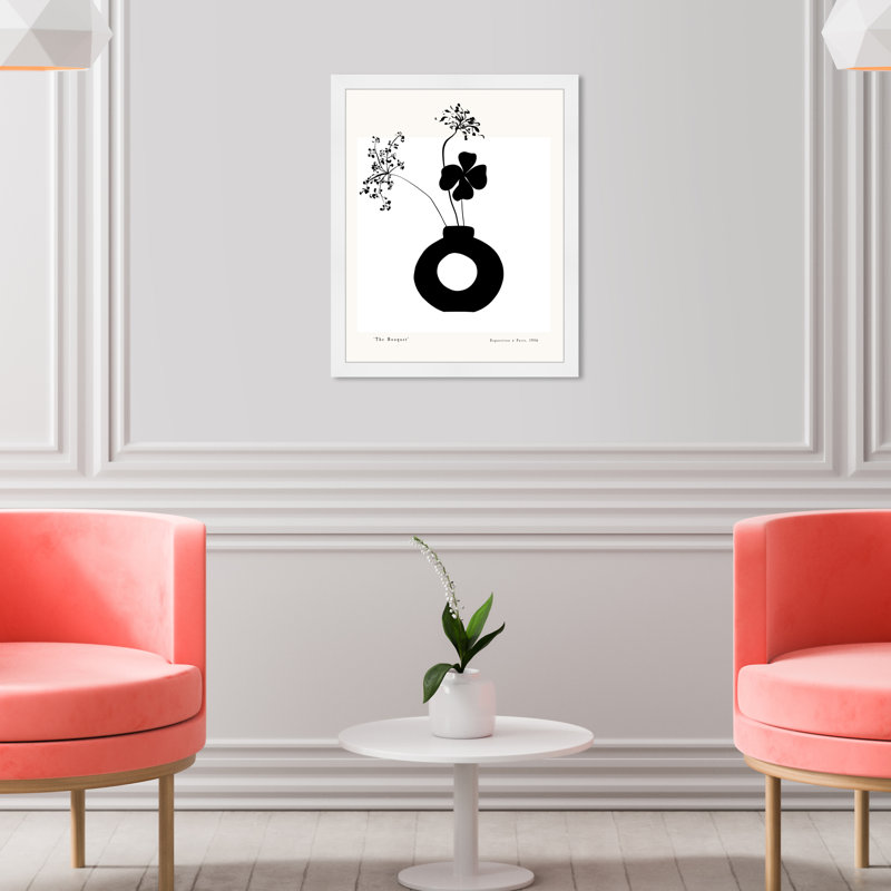 " Black And White Flower In A Vase " by Oliver Gal, 22" H x 18" W, White