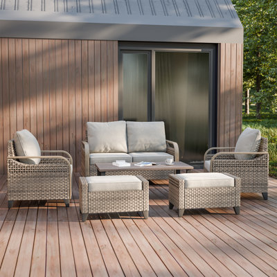 4 - Person Modular Patio Conversation Set with Cushions