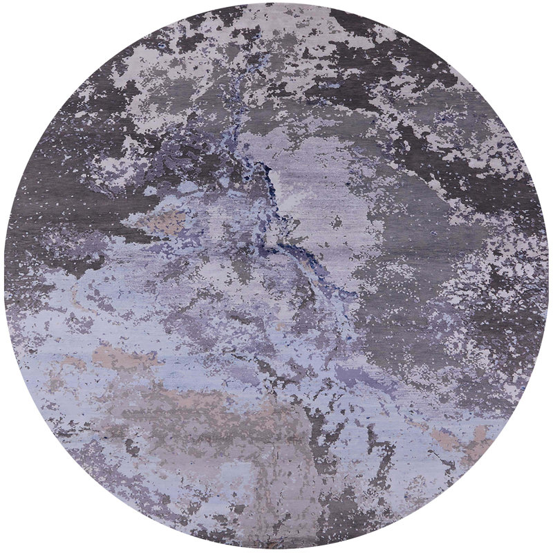 Tapis 100% moderne 2061 lavable à la machine, Rond 3 pi