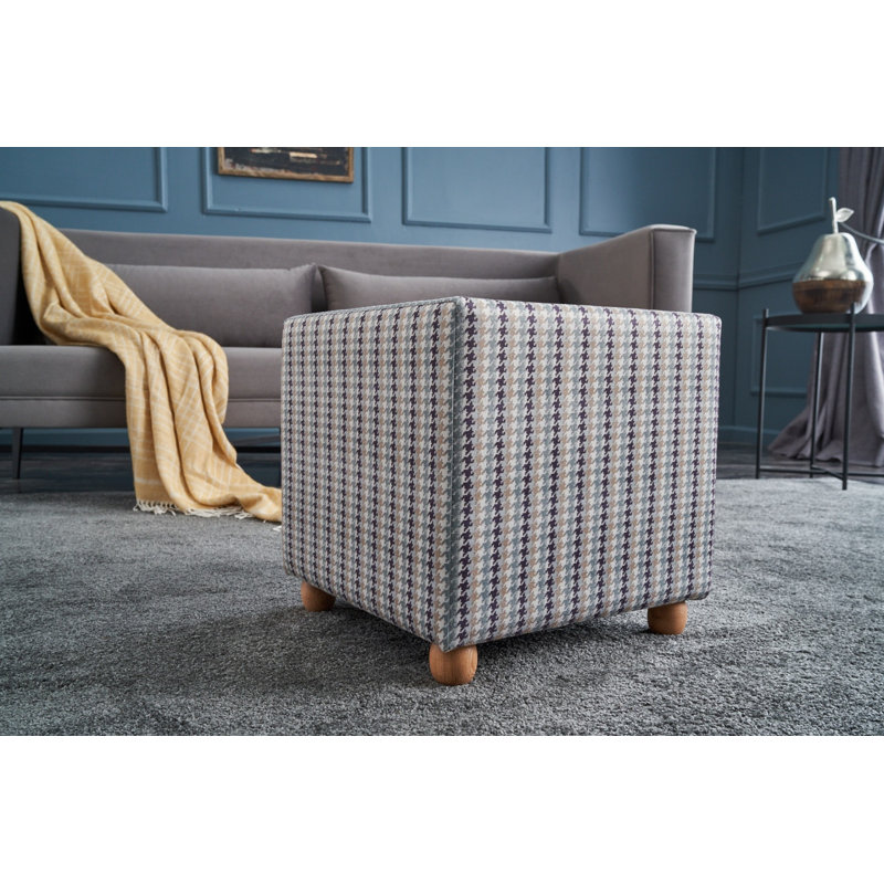 Rafaan 42cm Wide No Pattern Pouf Ottoman