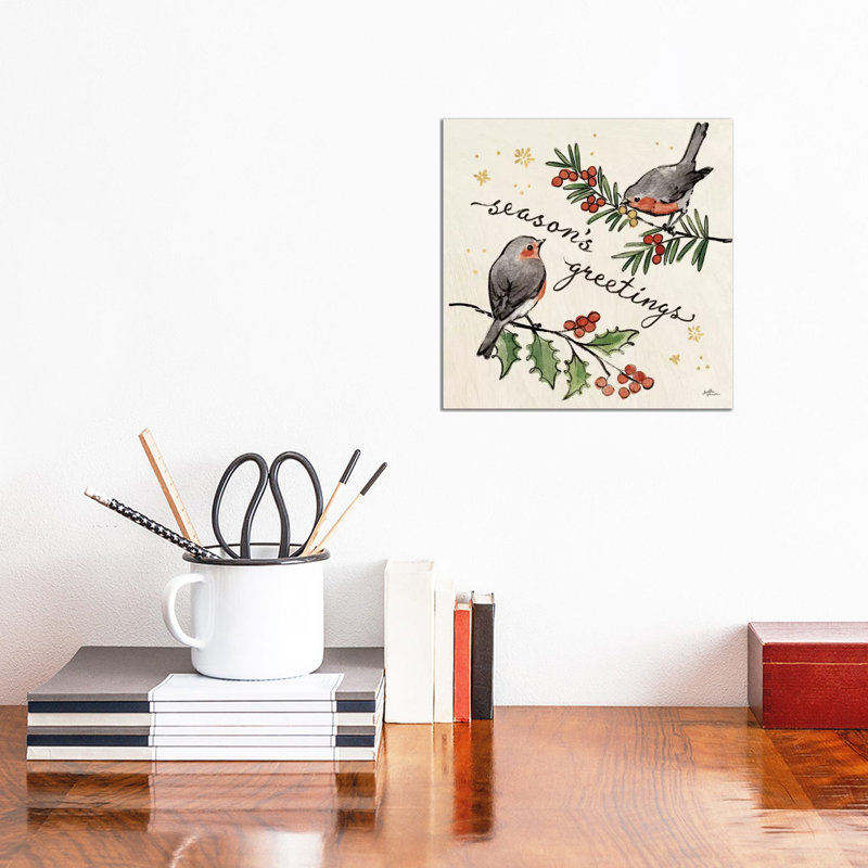 Christmas Lovebirds III by Janelle Penner - Wrapped Canvas Print, 30.48 cm H x 30.48 cm W
