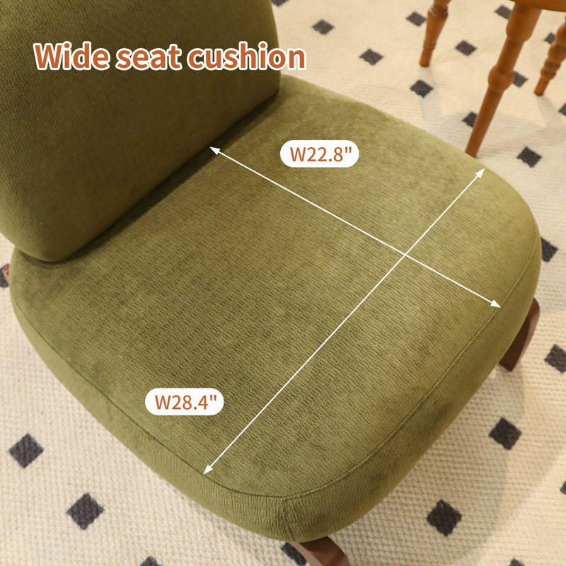 Chaise d'appoint avec pieds en bois massif, Vert