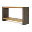 Console rétro avec menuiserie à queue d'aronde et placage de bois vieilli