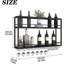 Support à vin industriel à fixation murale, étagère à bouteilles de vin en bois à 2 niveaux avec porte-verres à pied, support à verres à vin noir et support à vin multifonctionnel pour le bar de la maison, la salle à manger et la cuisine (39,3 x 7,8 x 26 po)-1766196978
