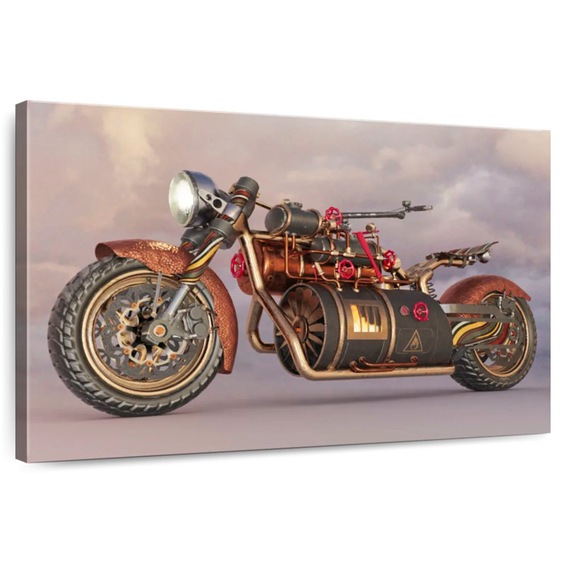 Mehar Steampunk Motorcycle, 32" H x 48" W