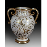 White/Gold 17'' Ceramic Table Vase