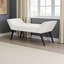 Grand banc avec repose-pieds Evesham, revêtement en similicuir blanc, H 20,63 po x l 49,65 po x P 17,18 po