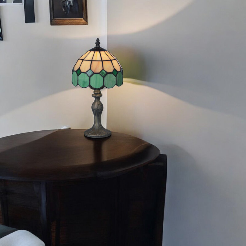 37cm Table Lamp, Beige/Green