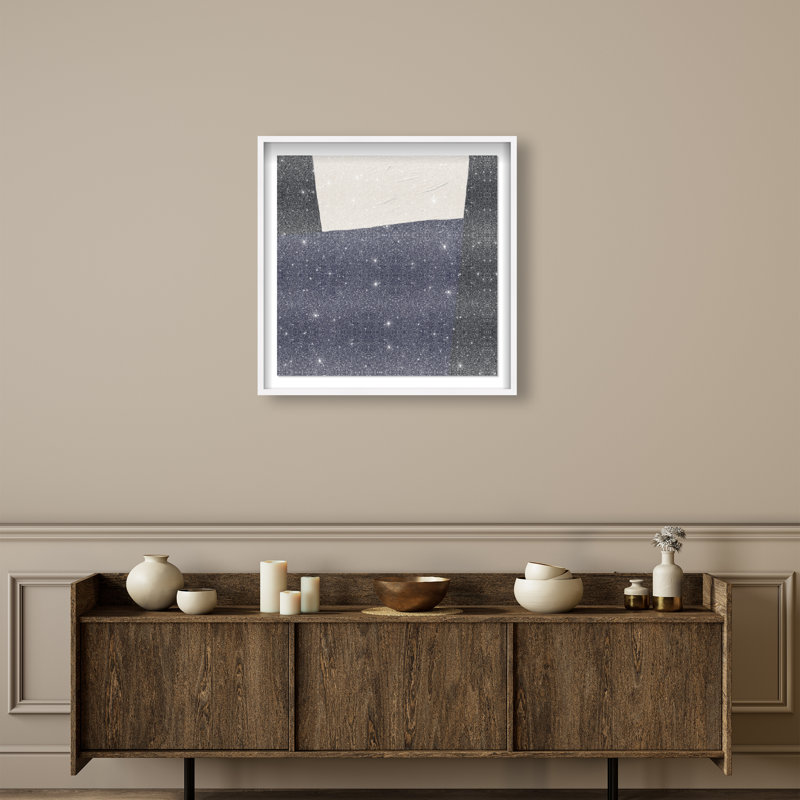 In Blue II Shadowbox Abstract Print by Oliver Gal, Black Frame, 12 x 12, 31.5"H x 31.5"W, White Shadowbox