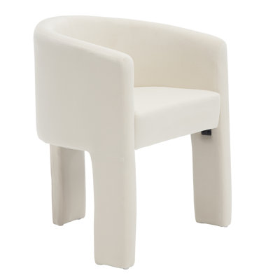 Rafaelof Fully Assembled Solid Wood Barrel Arm Dining Chair 