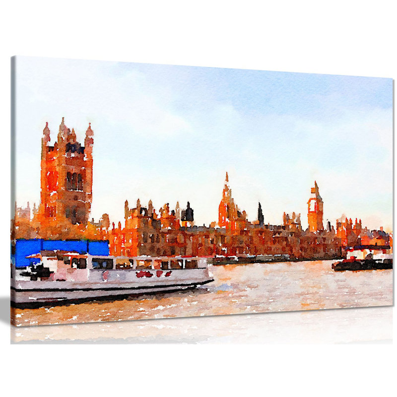 London Westminster - Wrapped Canvas Painting, 61cm H x 91cm W