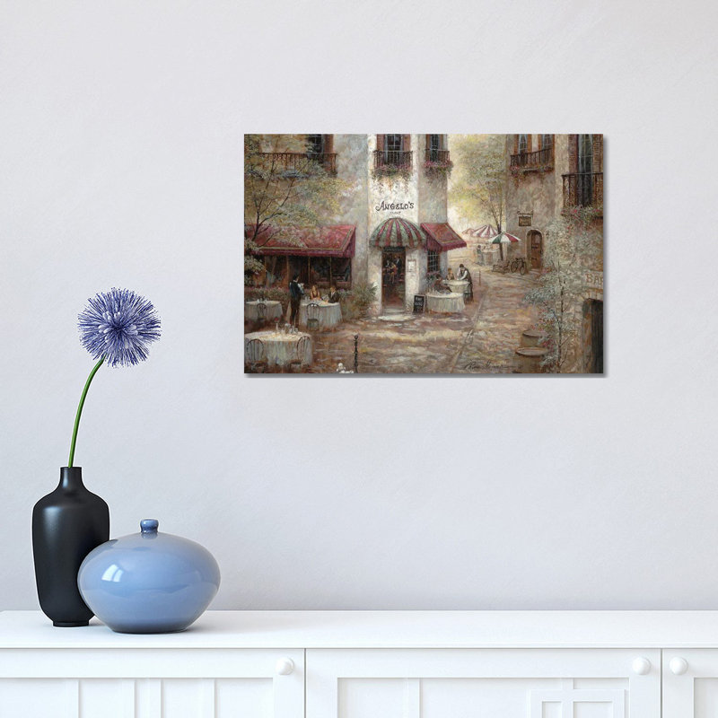 «Angelo's» par Ruane Manning - reproduction d'art, H 12 po x l 18 po x P 1,5 po, Toile tendue, Aucun mat