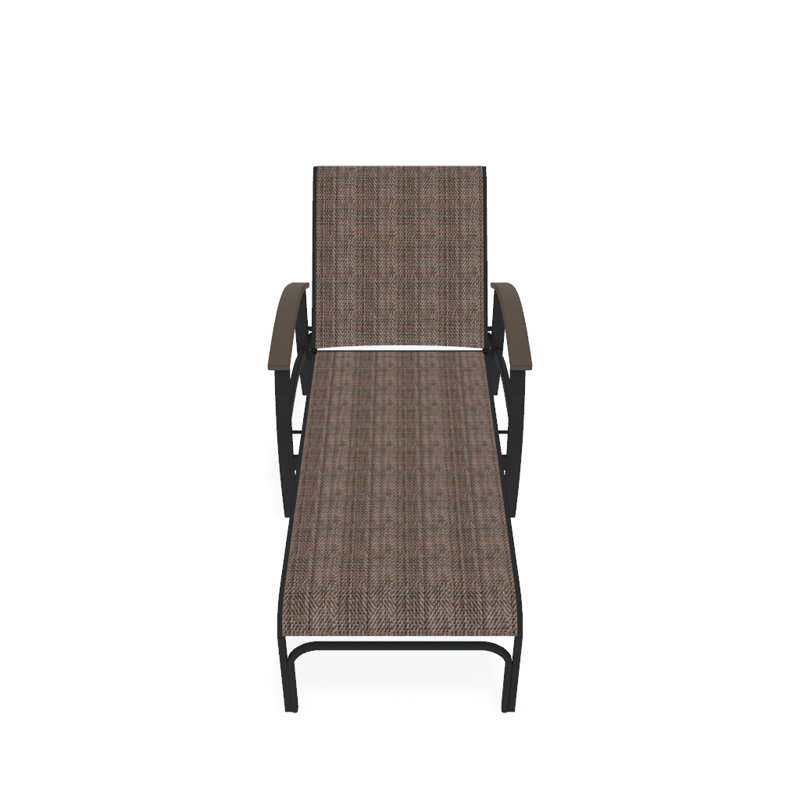 Belle Isle Outdoor Chaise Lounge, White 6D Sunbrella®, Desert P60, Textured Graphite