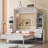 Murphy Bed Wall Bed With Shelves, Drawers And LED Lights-59453379-59453389