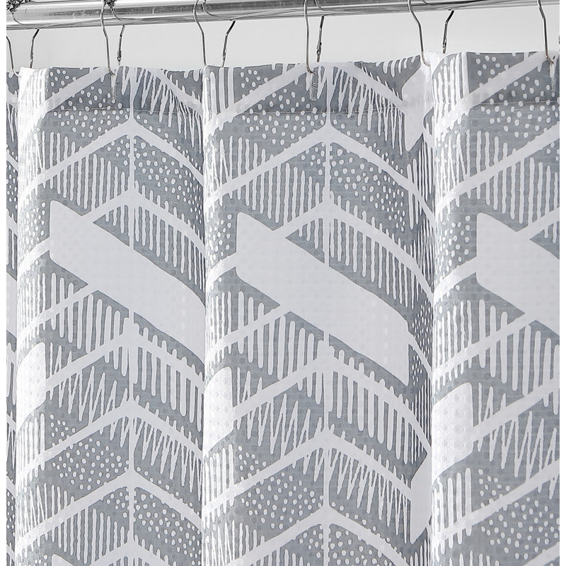 Rideau de douche simple à chevrons, Gris
