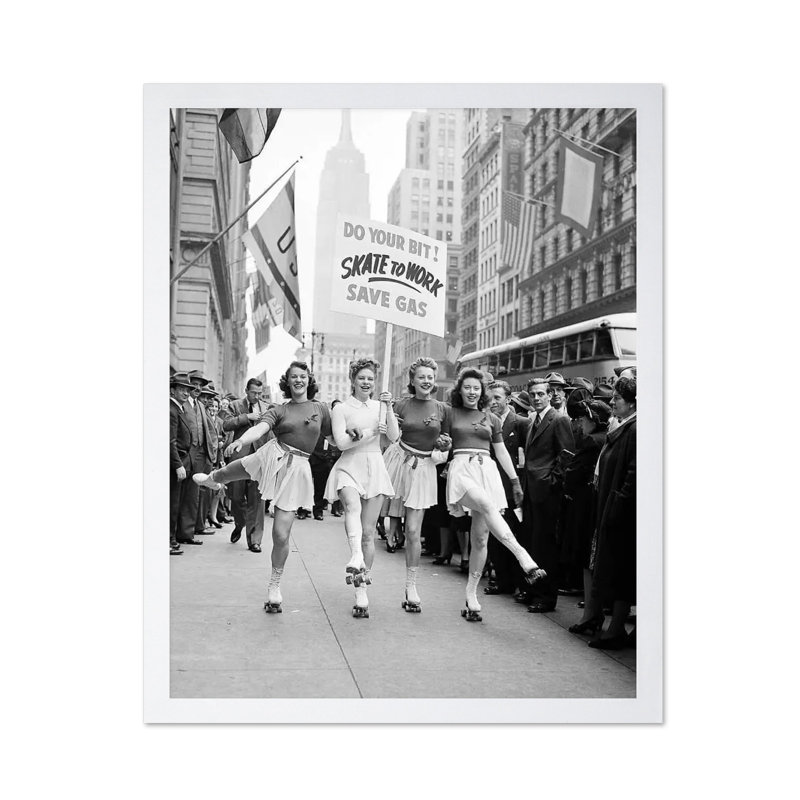 Skate To Work Save Gas, Unframed, Canvas, 18"H x 24"W