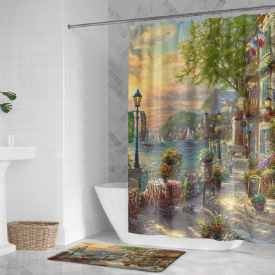 Thomas Kinkade French Riviera Café Shower Curtain