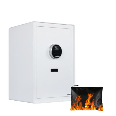 1,9 pieds cubes Pi. Grand coffre-fort pour la maison, coffre-fort de sécurité numérique robuste avec verrou d'empreinte digitale, tablette amovible, sac ignifuge et imperméable inclus