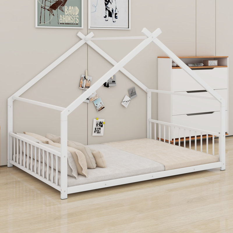 Lit en métal, Lit double , Blanc