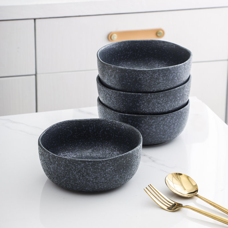 Stone Lain Tom 4-Piece Bowl Set Stoneware, Gray