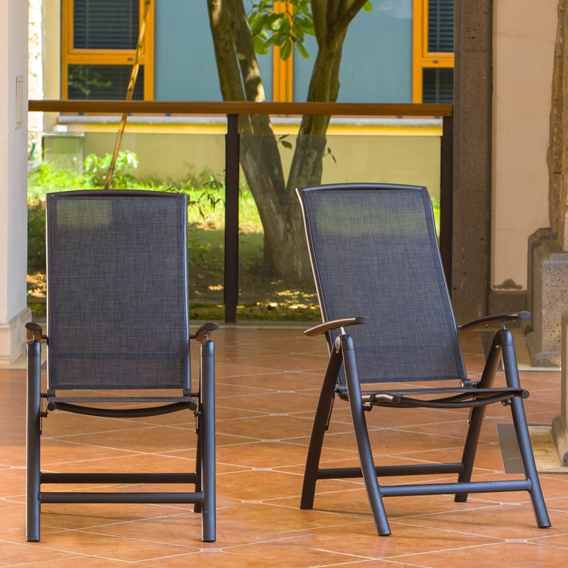 Chaise de salle à manger pliable pour patio, Gris foncé