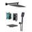 Single-Handle 3-Spray Square High Pressure Shower Faucet with Spout 12 in. Shower Head (Valve Included)-113432335