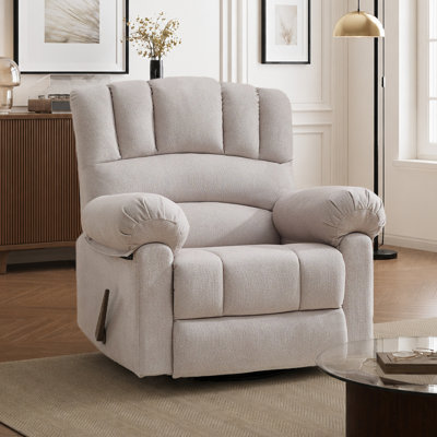 36" Wide Oversized Swivel Recliner Chair with Rocking Function