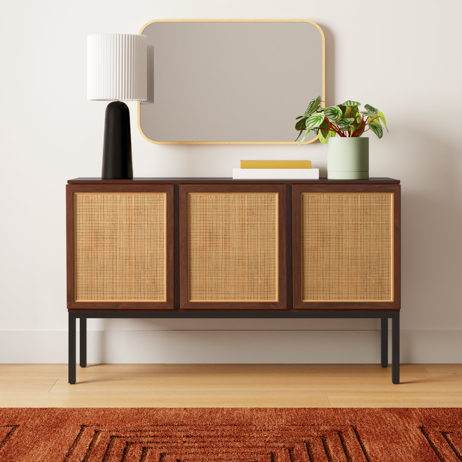Ehren 54'' Sideboard, Walnut/Black
