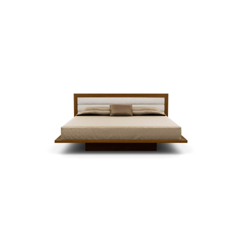 Moduluxe Upholstered Bed, California King, Onyx, Natural Walnut
