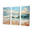 Ensemble de salon Teal Waves Fight I - Beach Wall Art-107734844-107734846