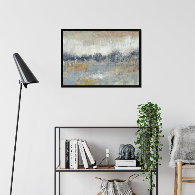 Cool Grey Horizon II by Jennifer Goldberger - Painting, Black Framed Paper Print, 65cm H x 95cm W