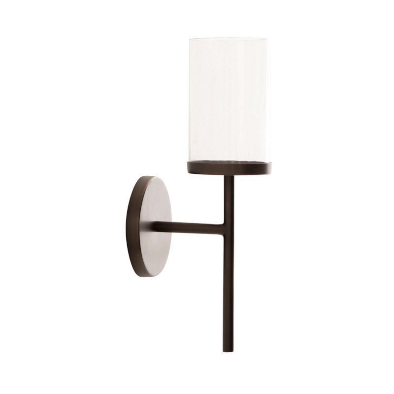 Blaise 14.0" Metal Wall Sconce, Brown, 14" H x 3.5" W x 6" D