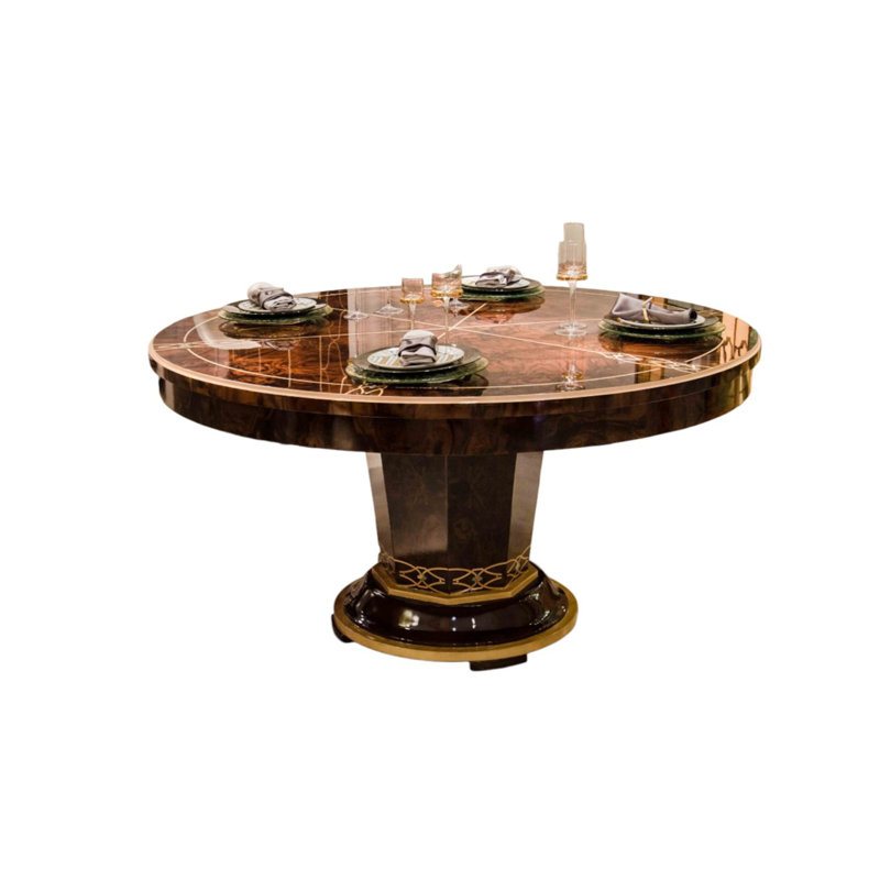 Messina Round Solid Wood Dining Table, 30.7"H x 71"L x 71"W