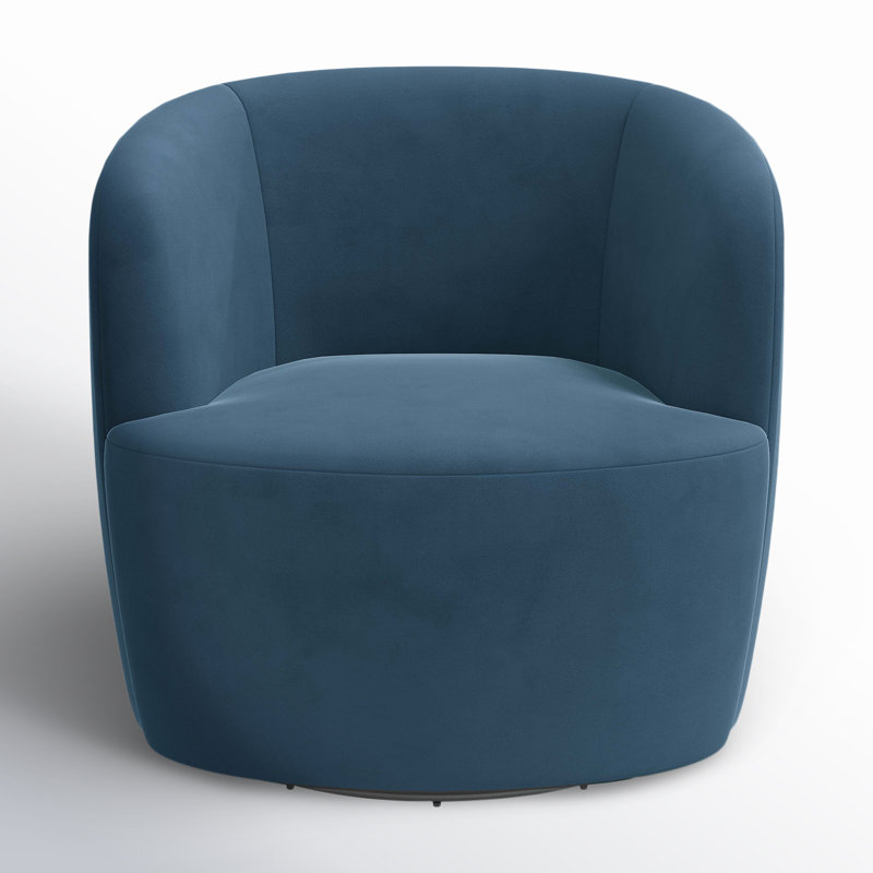 Maya Swivel Chair In Boucle, Classic Ocean Velvet
