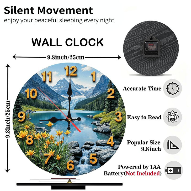 Horloge murale Mountain Lake