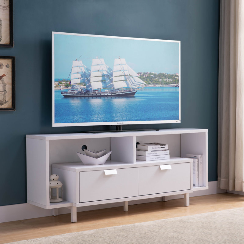 TV Stand With Wire Cutouts And U-Legs