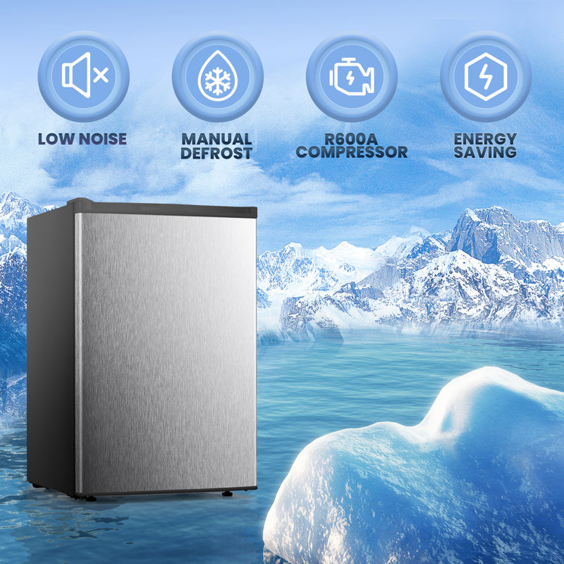 Congélateur vertical, congélateur vertical compacte à porte simple avec porte réversible de 3,0 pieds cubes, Argent