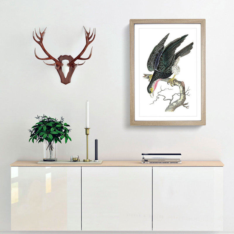 Blue Falcon by George Shaw - Picture Frame Painting, 60cm H x 40cm W x 2cm D, Oak