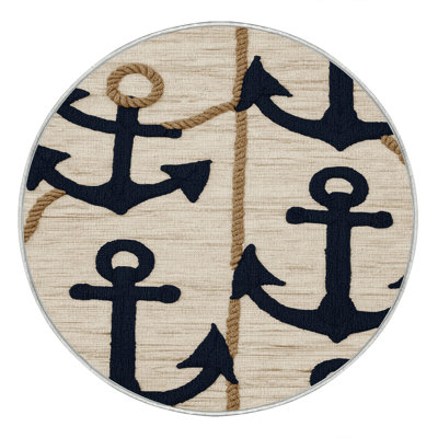 Washable Anchor Classic Coastal Area Rug