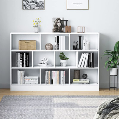 Bibliothèque en bois avec tablette ouverte